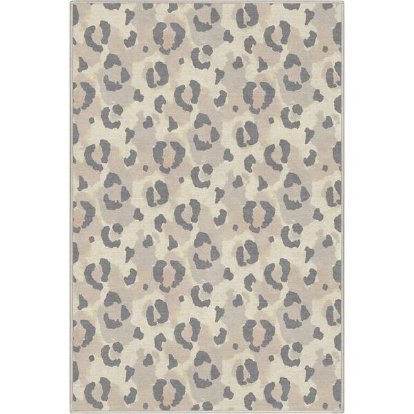 Well Woven Beige Brown 3 ft. 3 in. x 5 ft. Animal Prints Leopard Contemporary Pattern Area Rug
