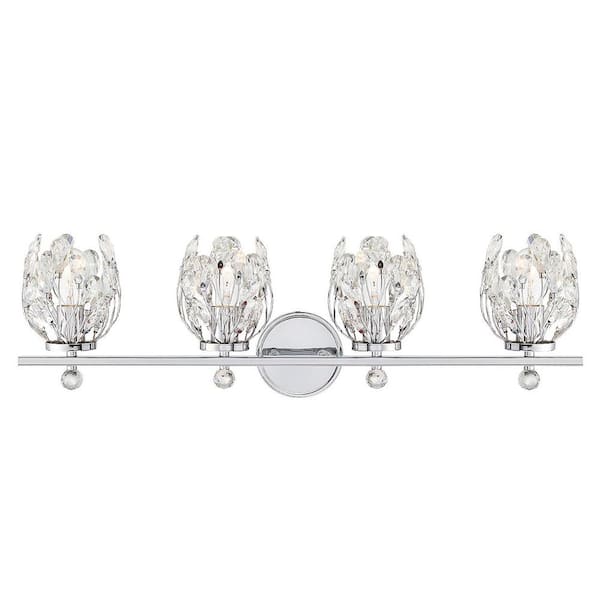 Savoy House Moreno 31 in. 4-Light Chrome Vanity Light with Clear ...