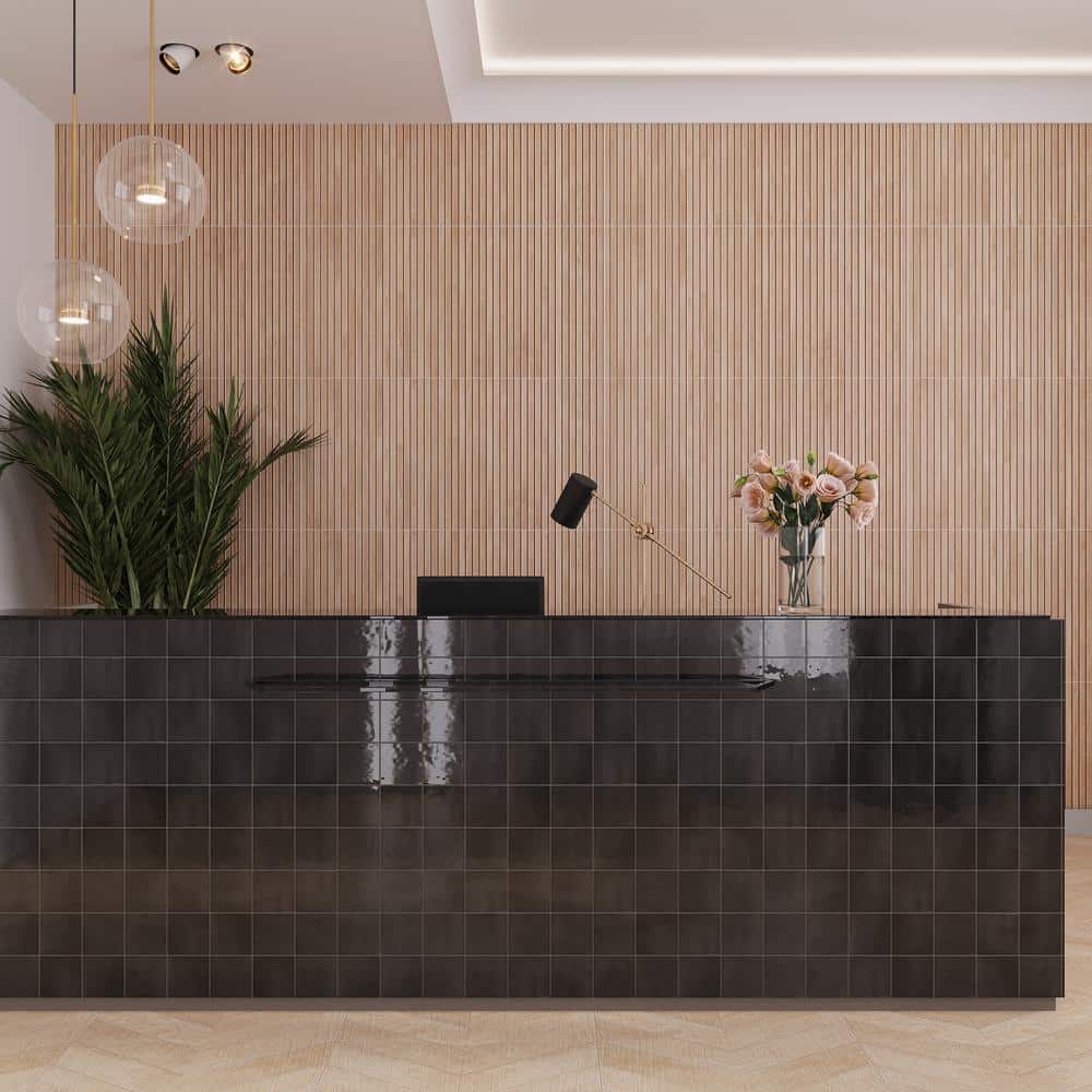 Large Beige Rectangular Matte Porcelain Wall and Floor Tile
