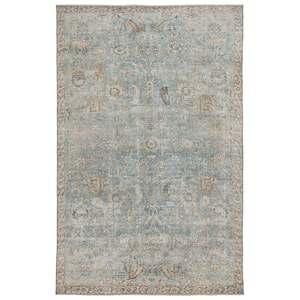 Asher Teal/Gold 7 ft. 10 in. x 9 ft. 10 in. Bohemian Rectangle Area Rug