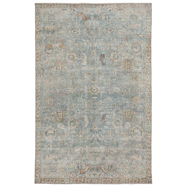 Unbranded Asher Teal/Gold 7 ft. 10 in. x 9 ft. 10 in. Bohemian Rectangle Area Rug