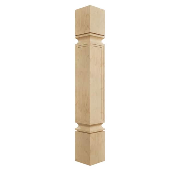 5 in. x 5 in. x 35-1/2 in. Unfinished Maple Kent Raised Panel Cabinet Column