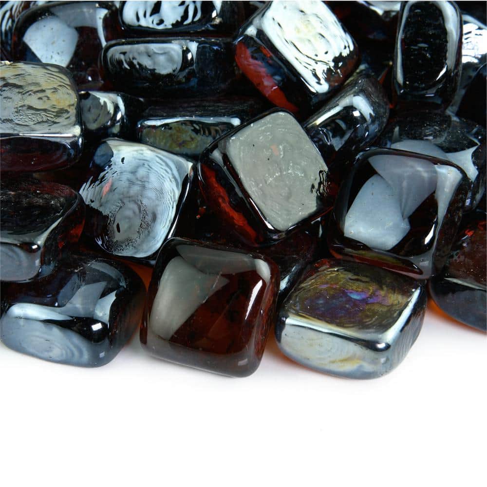 Cowboy Brown Reflective Fire Pit Glass Cubes, 1 inch, 10 lbs