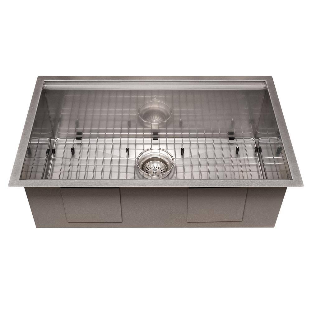 ZLINE 30" DuraSnow Stainless Steel Undermount Single Bowl Sink with Accessories