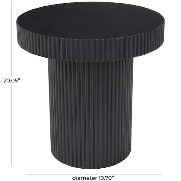 20 in. Black Large Round Manufactured Wood End Table