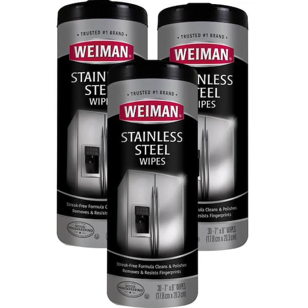 Weiman Fresh Clean Scent Heavy Duty Stainless Steel Wipes 30pk Wipes Case of 4 