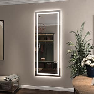 32 in. W x 84 in. H Wall-mounted Full-length Mirror LED Light Full Body Mirror