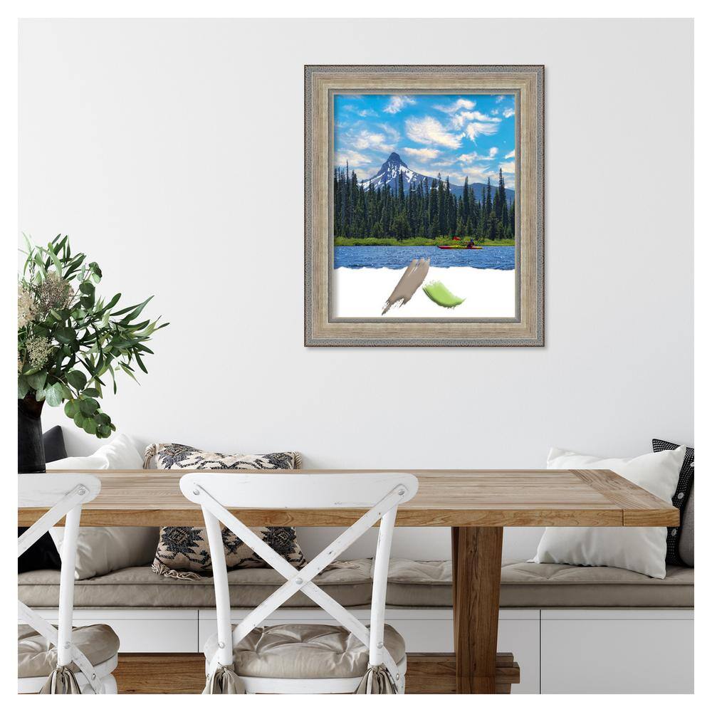 Fleur Silver Satin Finish Wood Wall Picture Frame