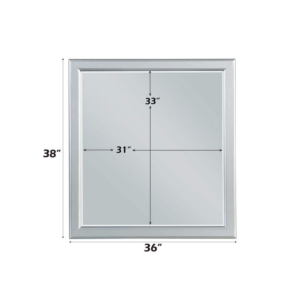 Elegant Platinum Finish Louis Philippe III Full-Length Dresser Mirror