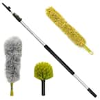 High Reach Dusting Kit with 5 ft. to 12 ft Extension Pole, Cobweb Duster, Microfiber Feather Duster & Ceiling Fan Duster