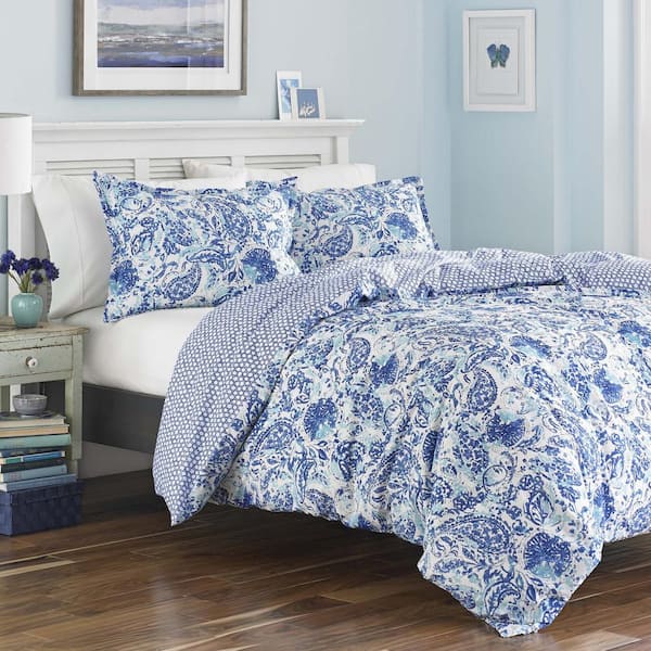 Blue Rose White 100% Cotton Duvet Cover Set, Aesthetic Floral Bedding  Set,ruffle Princess Style Duvet Cover, Twin Full Queen Duvet Cover Set 