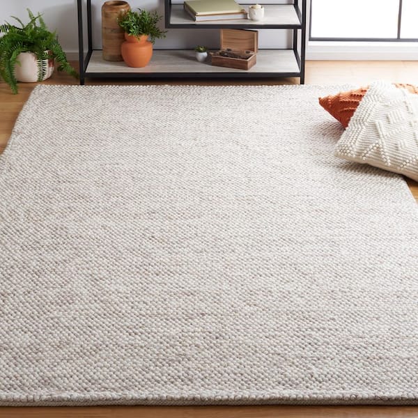 Natura 8 ft. x 8 ft. Beige/Ivory Uniform Marle Square Area Rug