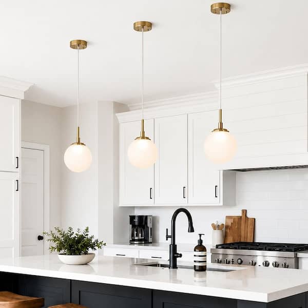 Zevni 4.7 in. 1-Light Modern Mini Globe Pendant Light with Frosted