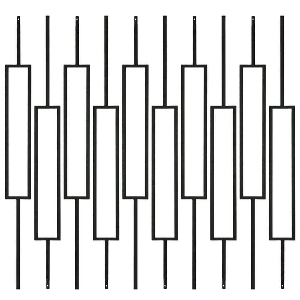 44 in. Satin Black Hollow Rectangle Iron Metal Baluster for Staircase, (10-Pack) price history on PriceWatchPro