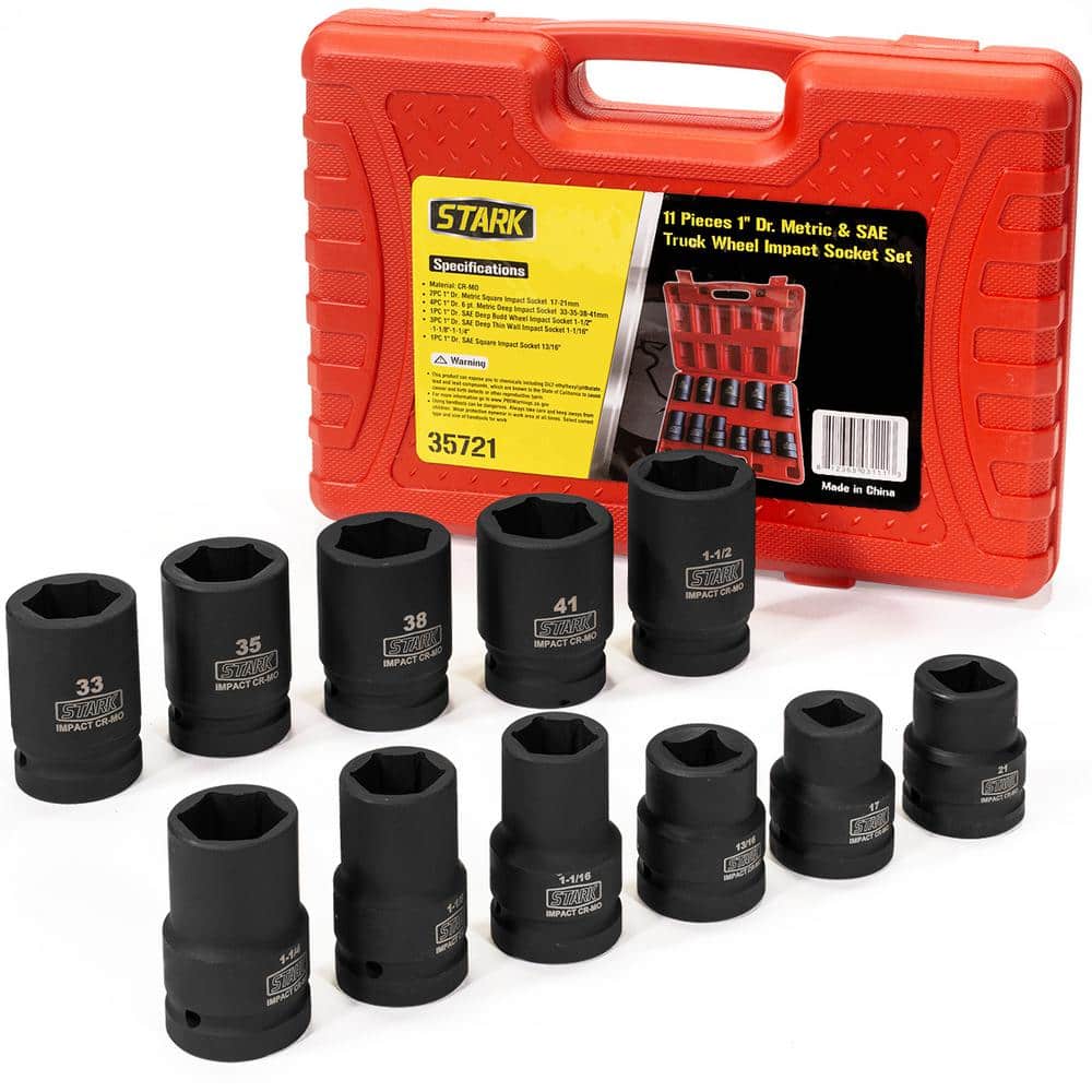 1 in. Drive Duo Combination SAE and Metric Deep Impact Socket Set with Carrying Case (11-Piece) price history on PriceWatchPro