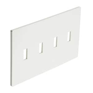 Maple Hill 4-Gang White 4-Toggle Plastic Wall Plate