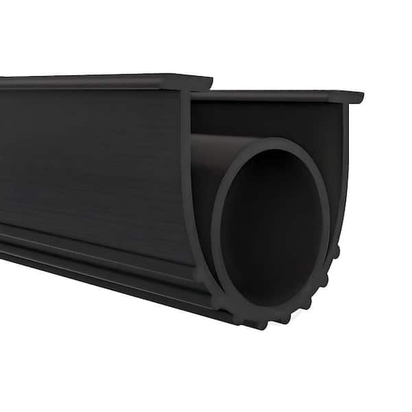 1-Pack Black Rubber Garage Door Weather Stripping, 16 ft. T-End Universal Waterproof Bottom Seal Strip Replacement Kit
