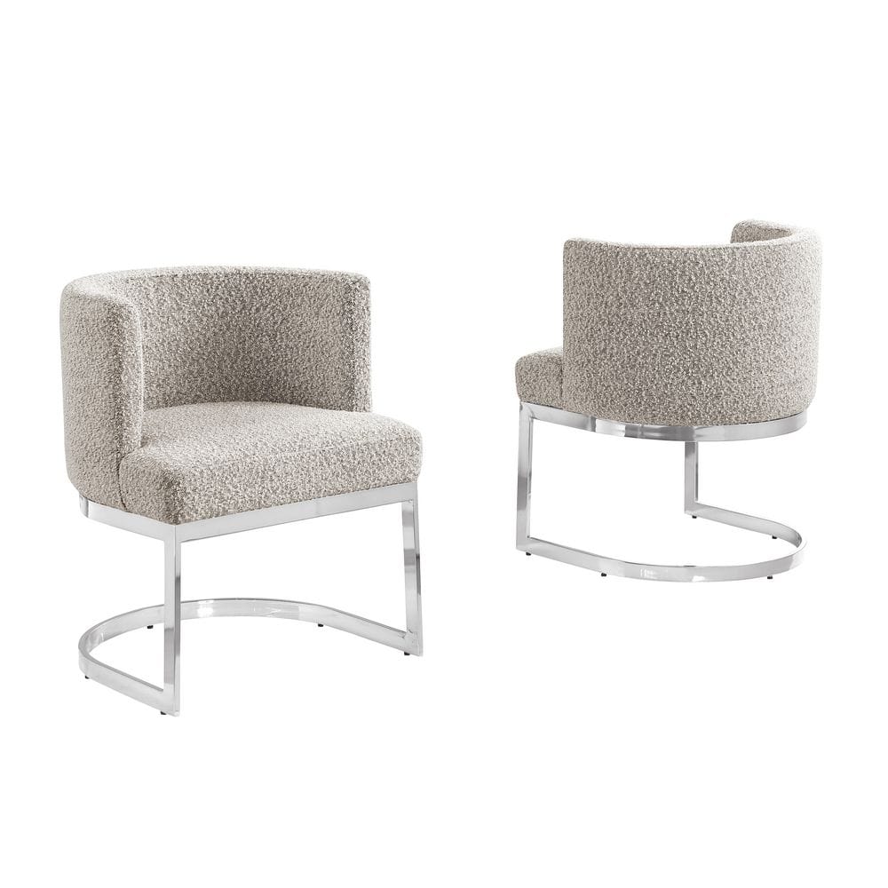 Best Quality Furniture Hart Grey Boucle Fabric Side Chair