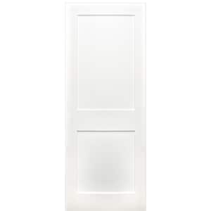 Shaker 28 in. x 80 in. 2-Panel Primed Pine Wood White Primed Craftsman Interior Door Slab