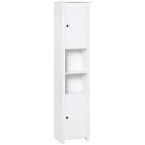 24 in. W x 13 in. D x 30 in. H Bathroom Storage Cabinet with 2-Tier Shelf and 2-cabinets, White