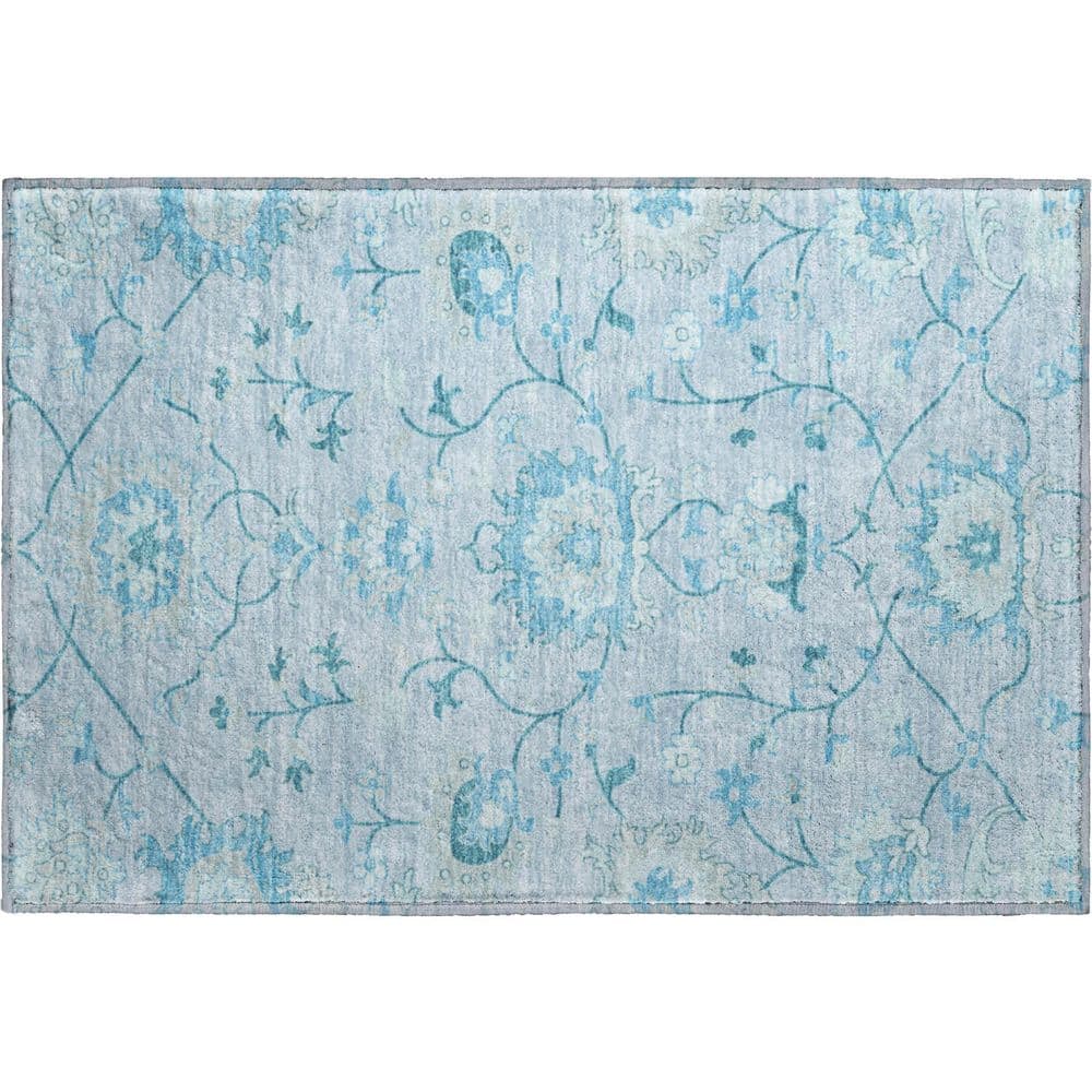 Mayfield Premium Machine Washable Abstract AMF2291 Sky 3 ft. x 4 ft. Area Rug price history on PriceWatchPro