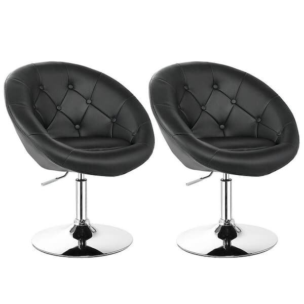Gymax 36 In H Swivel Bar Stools Low, Round Metal Swivel Bar Stools With Back