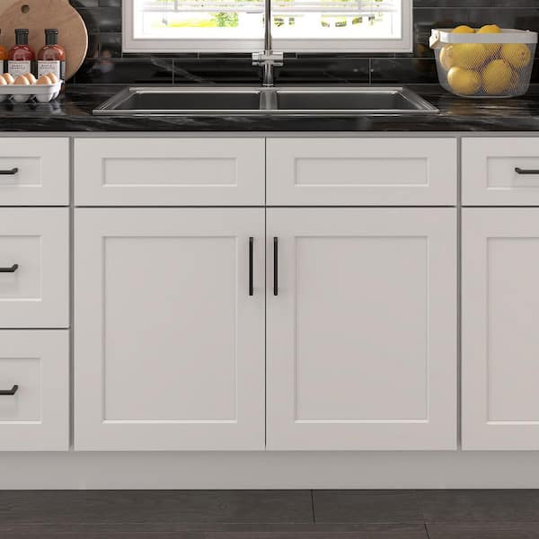 36 in. W 24 in. H 34.5 in. D Ready to Assemble Plywood Base Kitchen Cabinet in Painted White