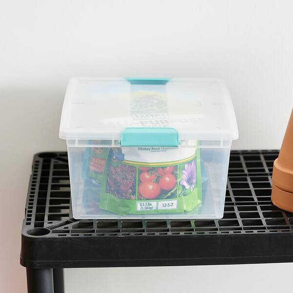 8 Pack New Sterilite Medium Clip Box Clear Storage Tote Container with Lid 