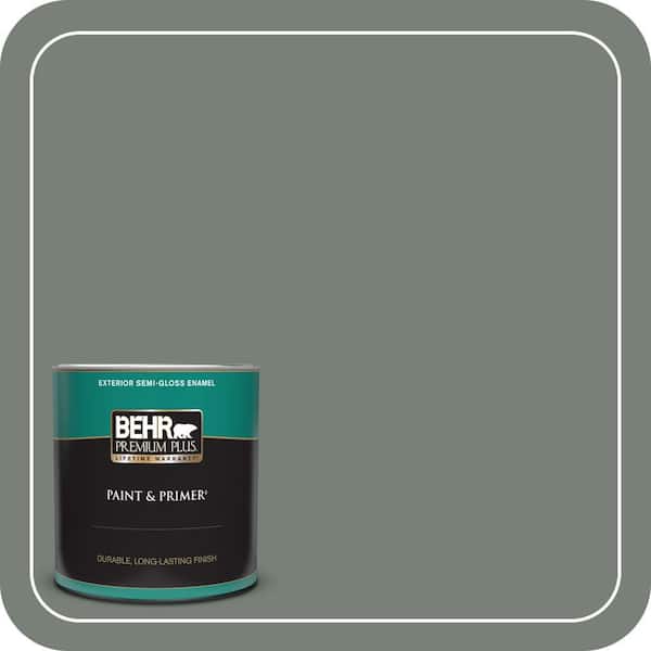 BEHR PREMIUM PLUS 1 qt. Home Decorators Collection #HDC-AC-22 Cedar Forest Semi-Gloss Enamel Exterior Paint & Primer