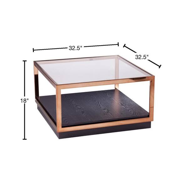 Southern Enterprises Kreesa 33 In, Rectangular Square Glass Side Table