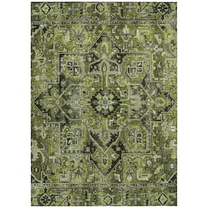 Chantille ACN570 Olive 8 ft. x 10 ft. Machine Washable Indoor/Outdoor Geometric Area Rug