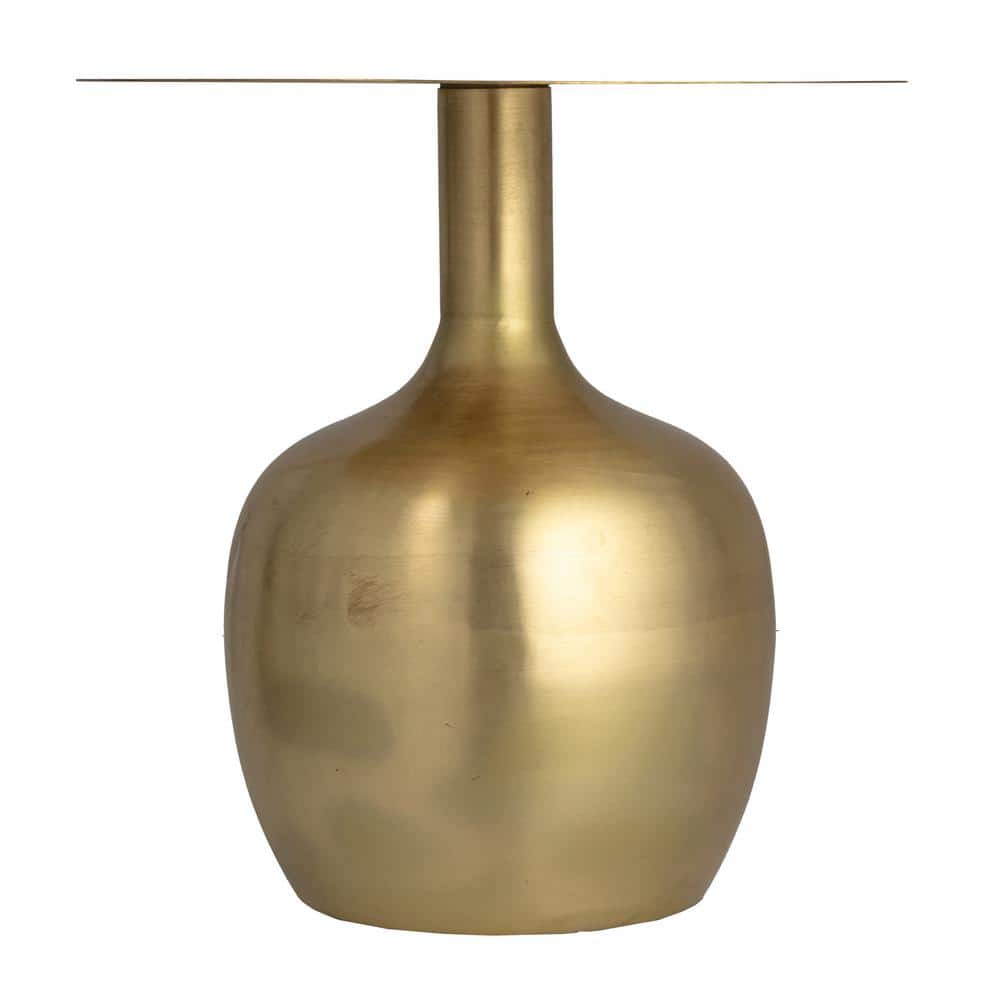 Elegant Gold Metal Round Side Table, 18 inches