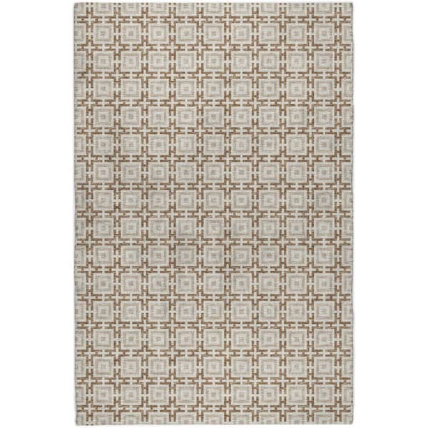 Dream Shag Premium Machine Washable Abstract ADS139 Taupe 9 ft. x 12 ft. Area Rug