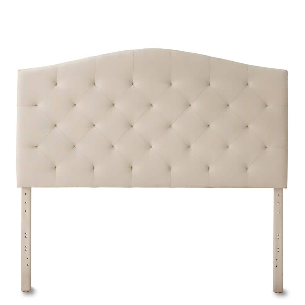 Brookside Liza Curved Edge Cream Pearl Upholstered King Headboard with