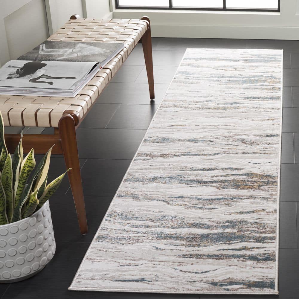 Rana 2 ft. x 8 ft. Ivory/Beige Water Inspired Abstract Runner Rug price history on PriceWatchPro