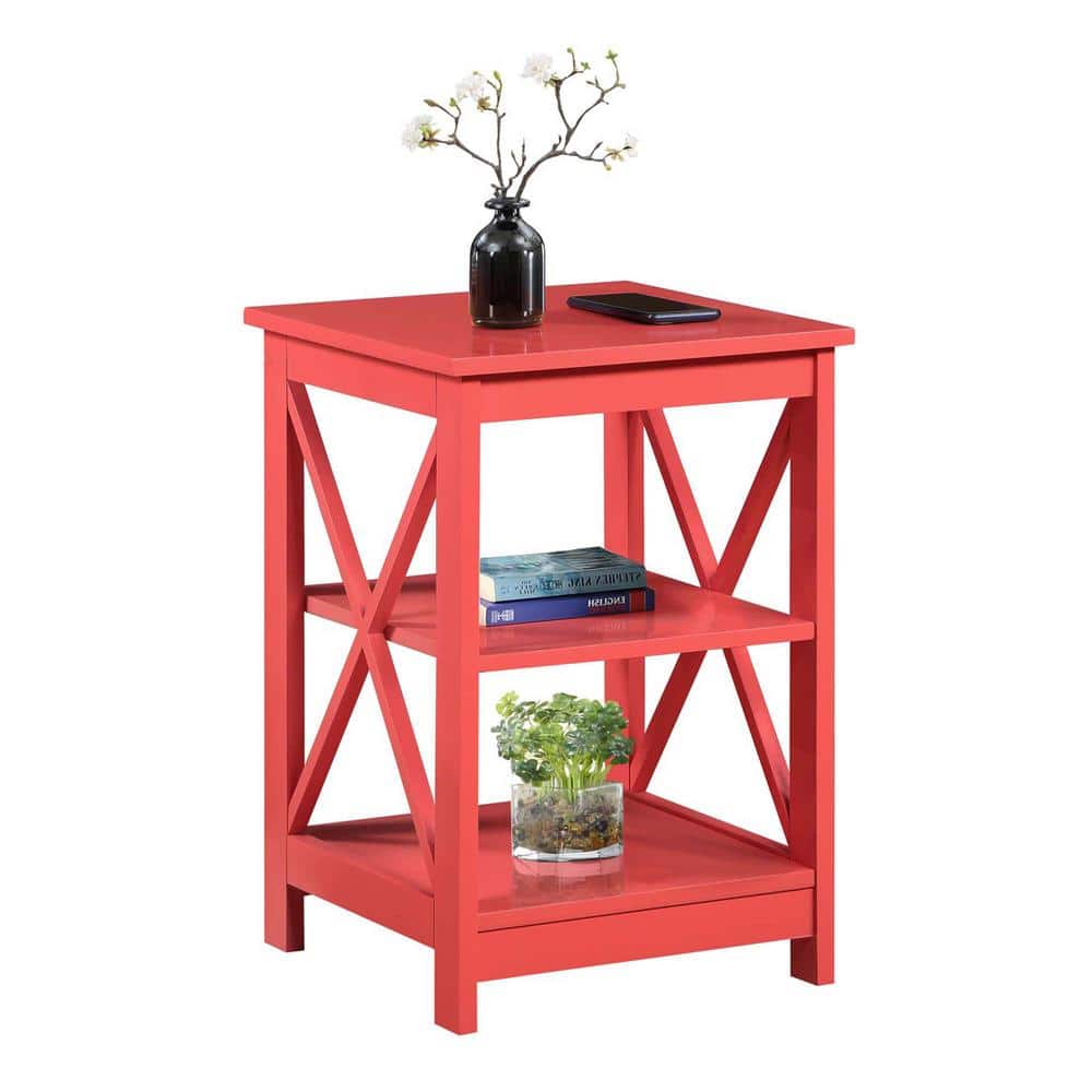 Coral MDF 24" End Table with Shelves