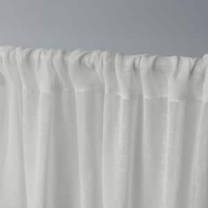 Belgian RP Snowflake Solid Sheer Rod Pocket Curtain, 50 in. W x 63 in. L (Set of 2)