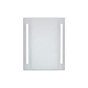 Timeless Home 30 in. H x 23.5 in. W Modern Rectangular Steel LED Medicine Cabinet in Silver (5000K)