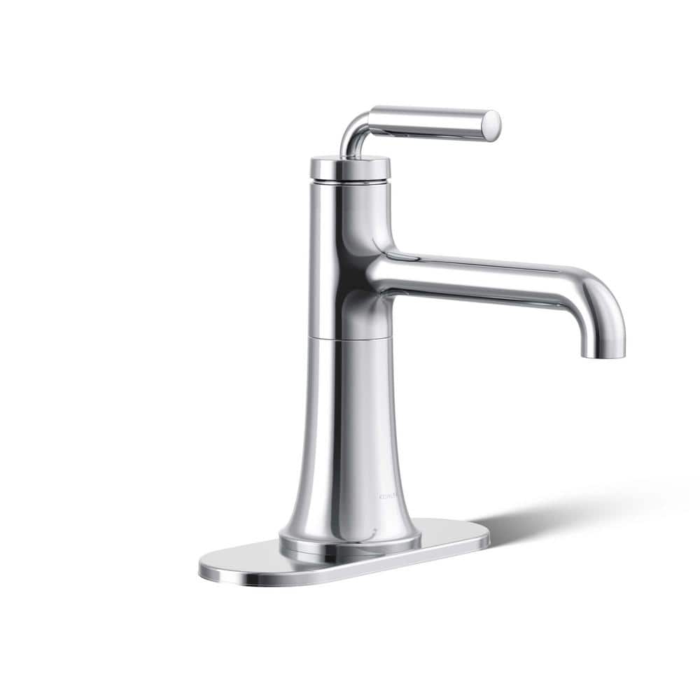 Polished Chrome Single-Handle Monoblock Bathroom Faucet