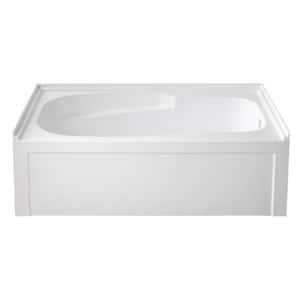 Oriel 60 in. Acrylic Right Drain Rectangular Alcove Bathtub in White