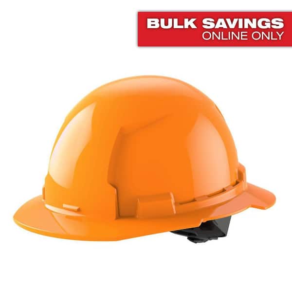 BOLT Orange Type 1 Class E Full Brim Non-Vented Hard Hat with 4 Point Ratcheting Suspension