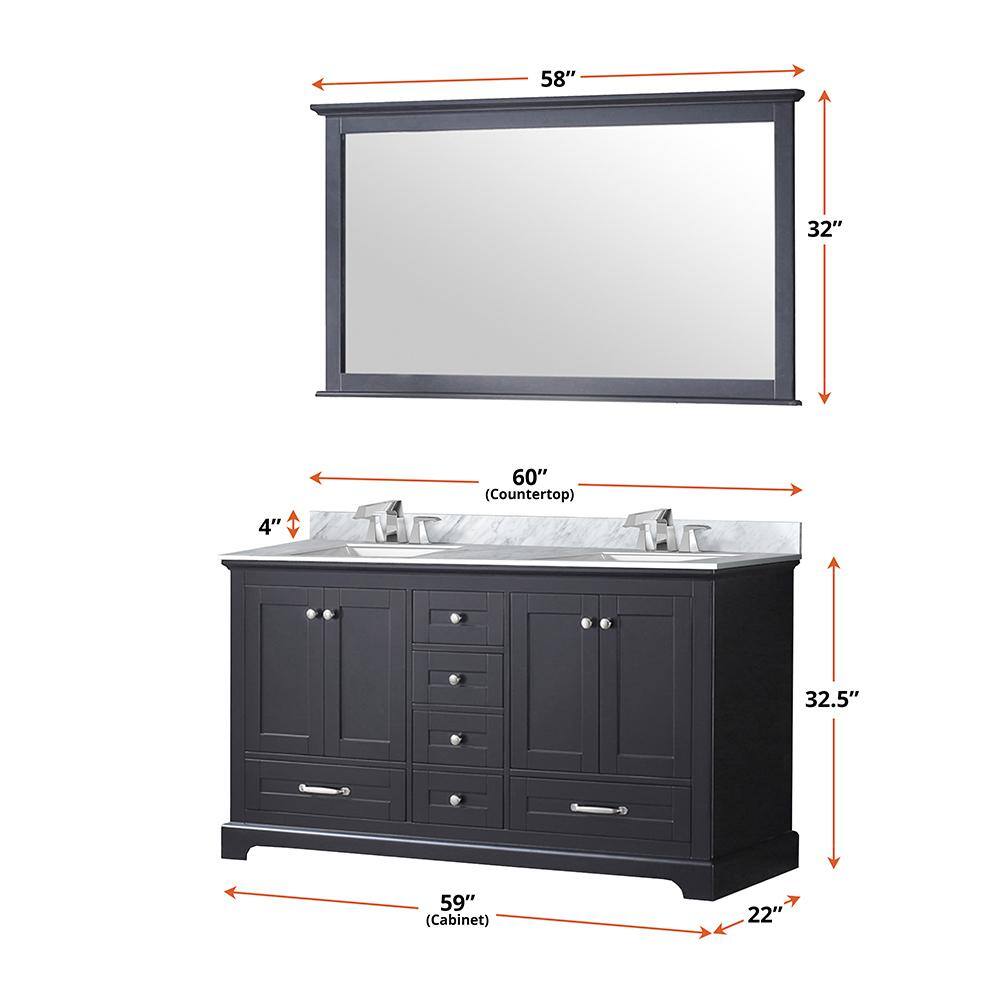 Dukes 60" Espresso Double Freestanding Bath Vanity