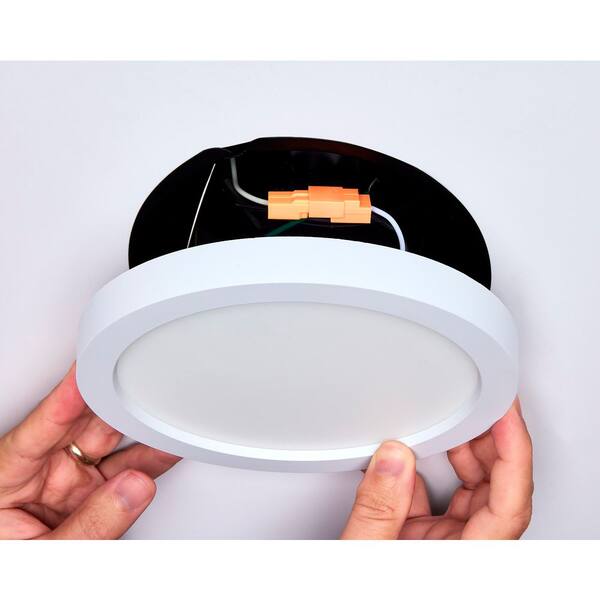 SATCO 7 in. Low Profile Round 16-Watt Integrated LED Flush Mount J