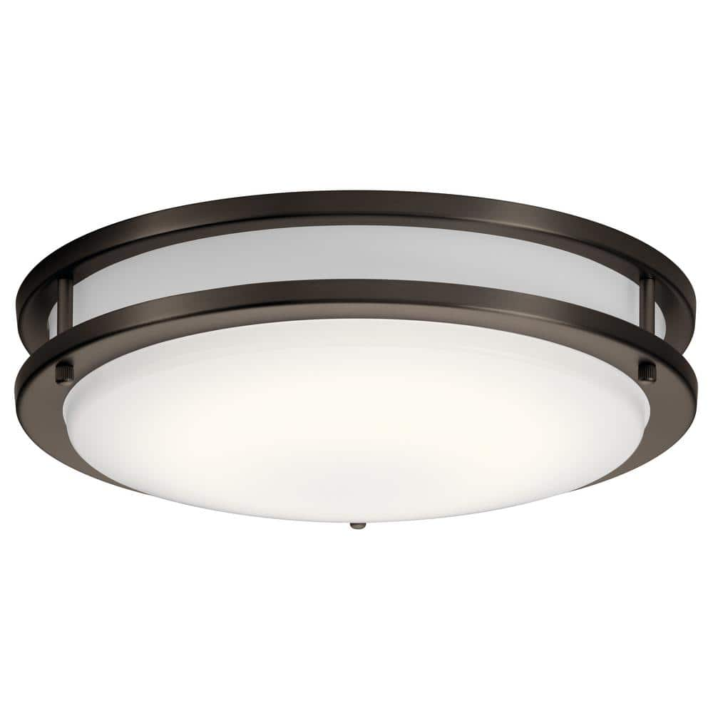 Kichler 10769Led Avon 14  Wide Integrated Led Flush Mount Drum Ceiling Fixture - Bronze