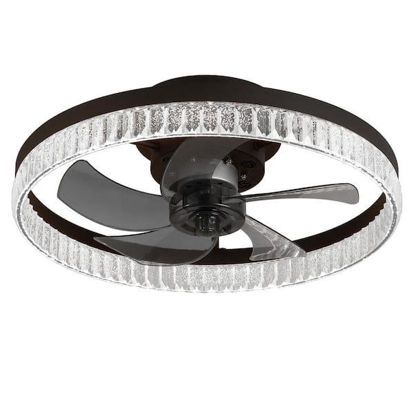 CIPACHO 19.71 in. LED Indoor Brown-A Minimalist Ring Ceiling Fans with Remote Control