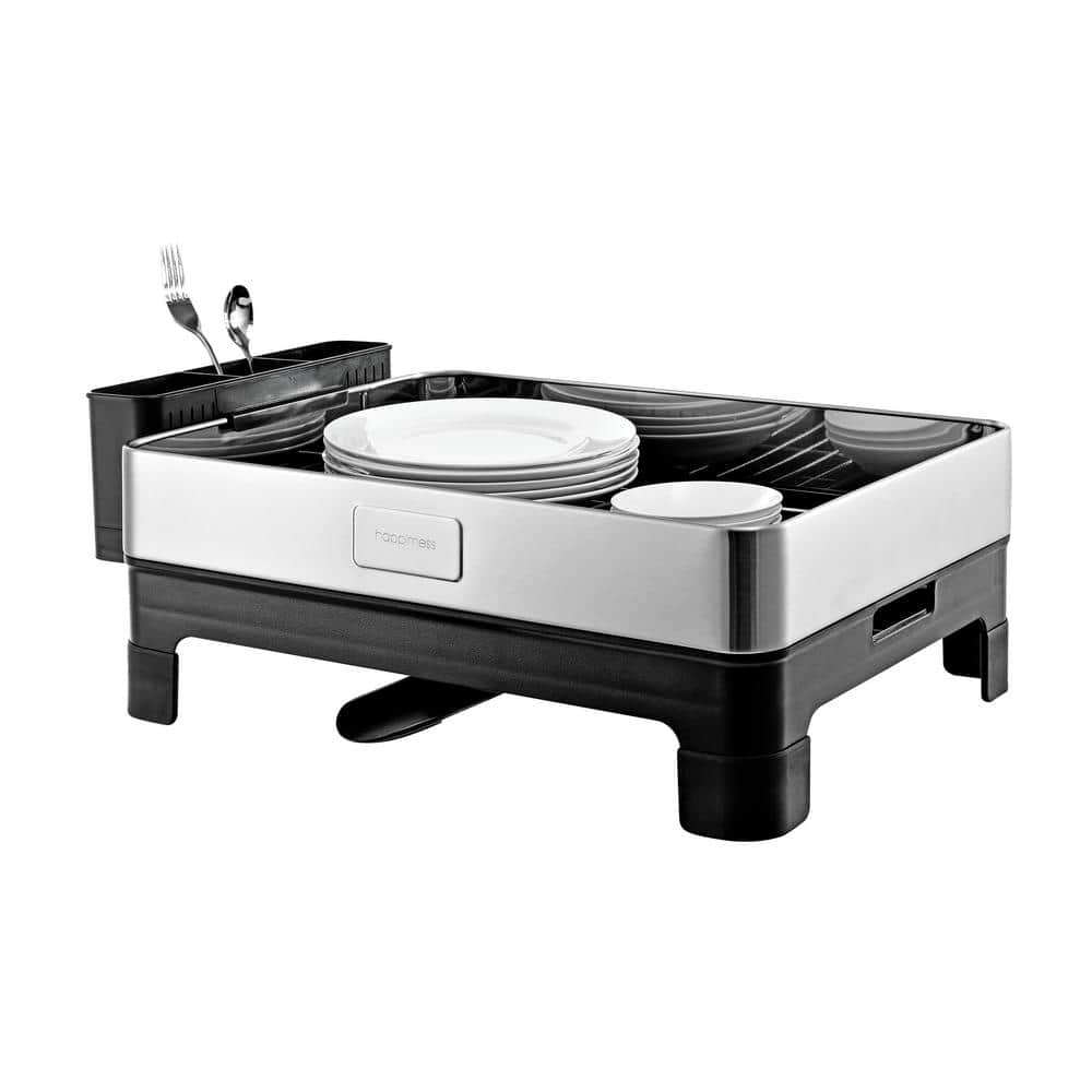 Stainless Steel 2-Tier Dish Drying Rack with Utensil Cup