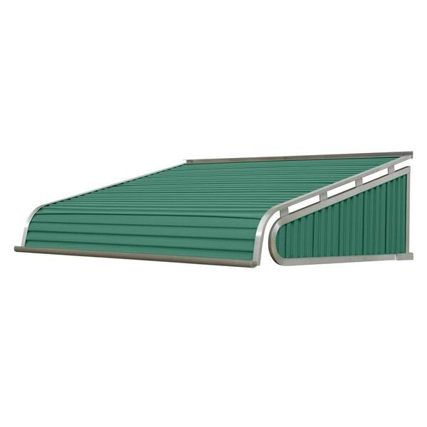 NuImage Awnings 4.5 ft. 1500 Series Door Canopy Aluminum Fixed Awning (12 in. H x 24 in. D) in Fern Green
