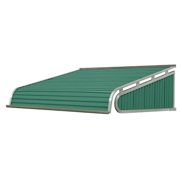 NuImage Awnings 6 ft. 1500 Series Door Canopy Aluminum Fixed Awning (20 in. H x 54 in. D) in Fern Green