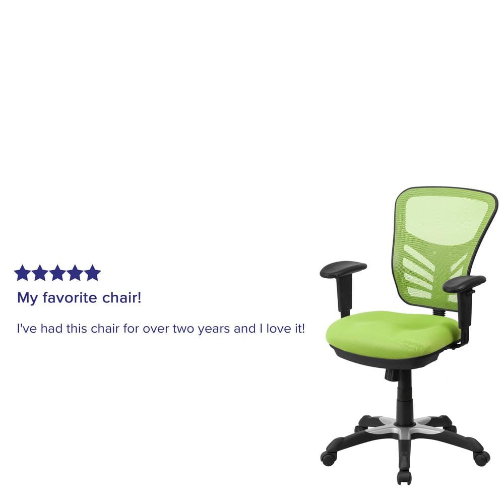 Mid-Back Green Mesh Adjustable Executive Swivel Office Chair
