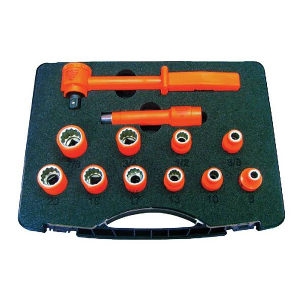 1000v ELECTRICAL INSULATED VDE CERTIFICATED 3/8 DRIVE SOCKET RATCHET TOOL SET 